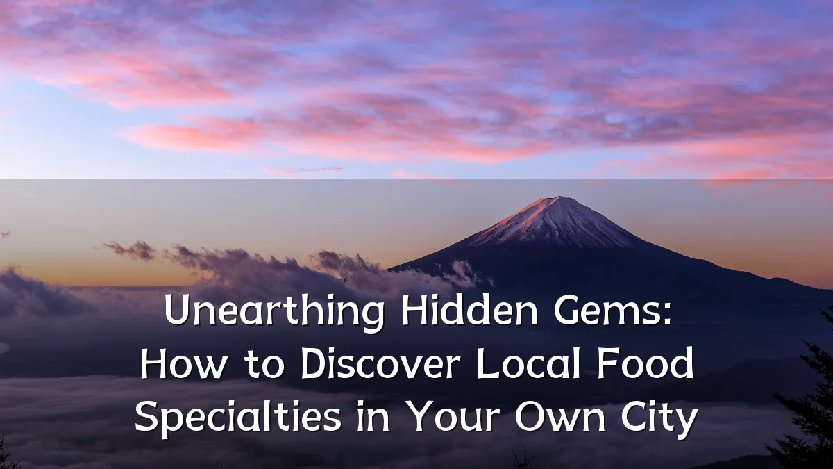 Unearthing Hidden Gems: How to Discover Local Food Specialties in Your Own City