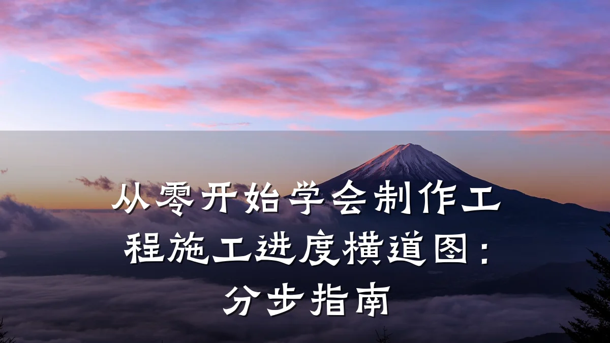 从零开始学会制作工程施工进度横道图:分步指南